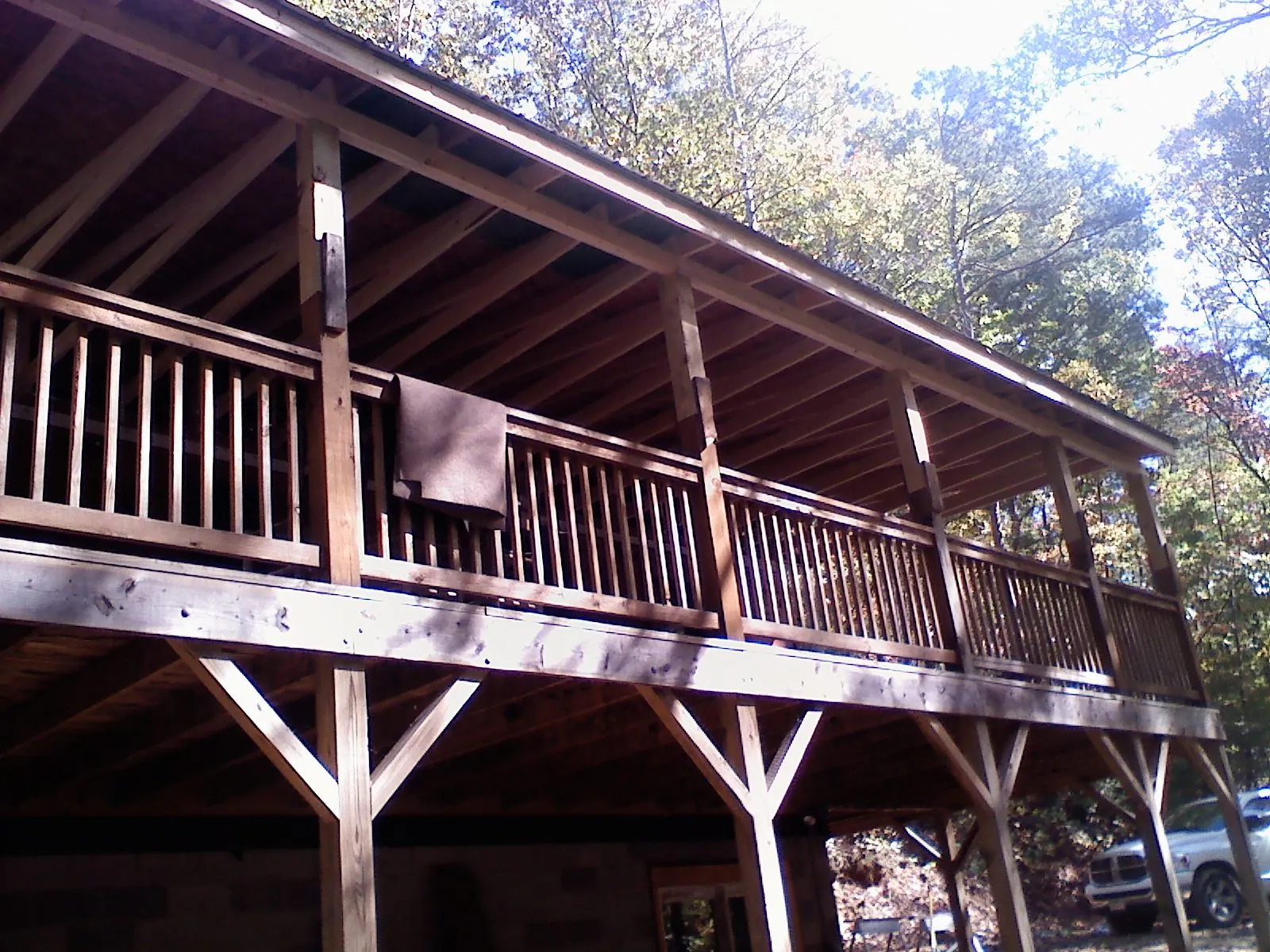 Timber framing under a new elevated porch and deck — Roof Leak Repair in Pageland by Roofing Brothers
